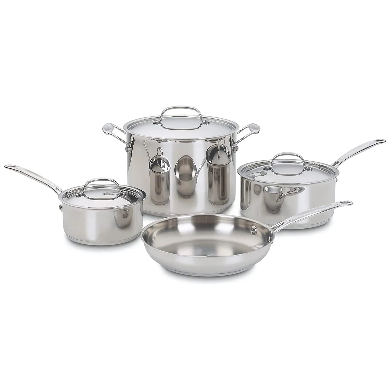 Stainless Steel Cookware Set with Aluminum Base (7-Piece)