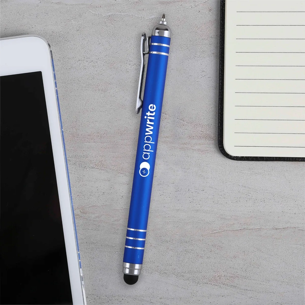 Recycled Aluminum Stylus Pen with Chrome Accents - 5 5/8 in