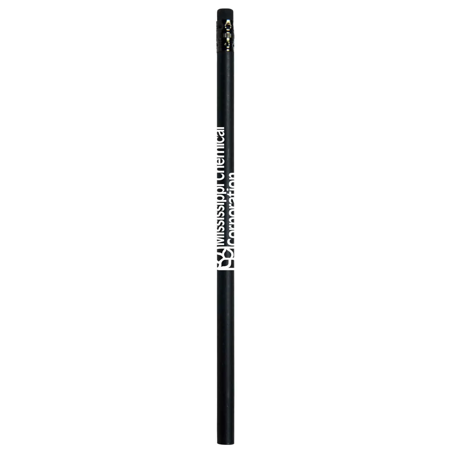 Black Matte Round Pencil with Black Eraser - 7 1/2 in