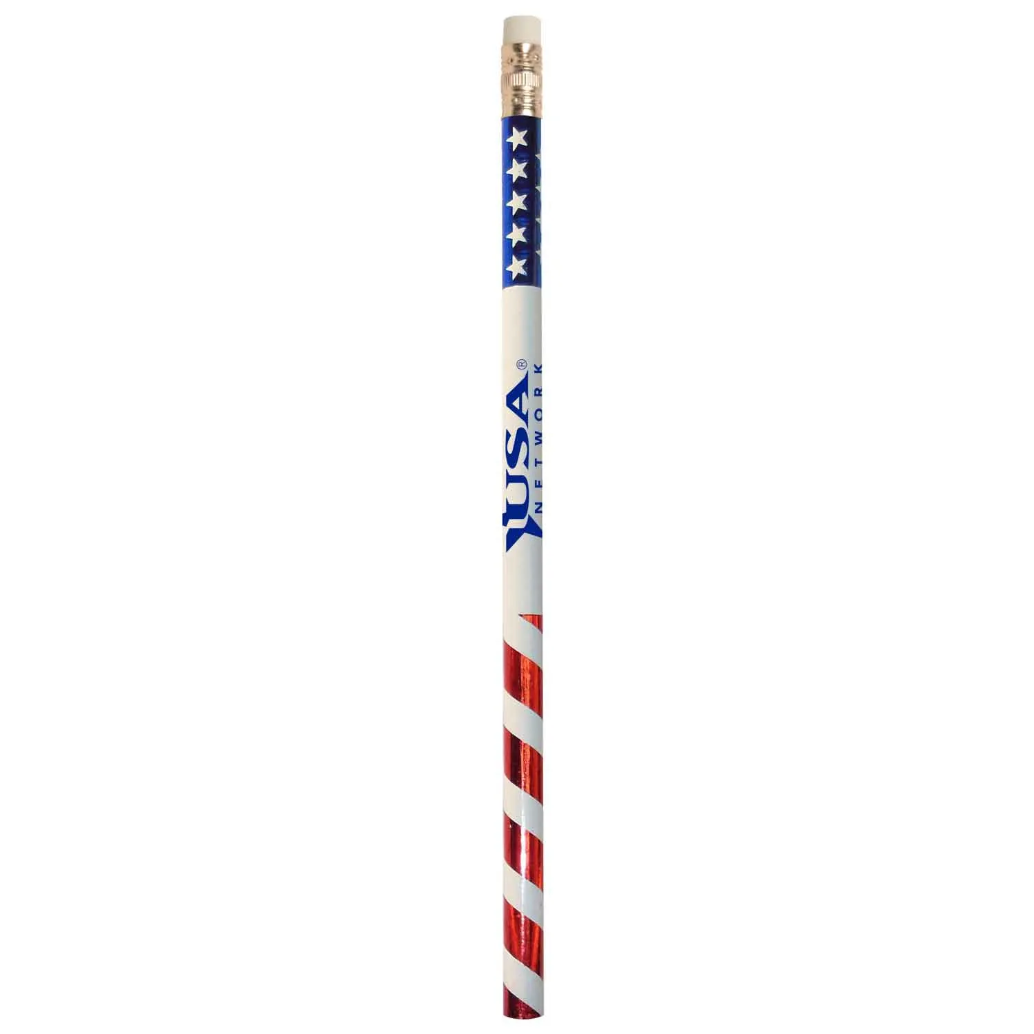 Pencil Patriotic Foil Wrapped Wood - 7.5 in