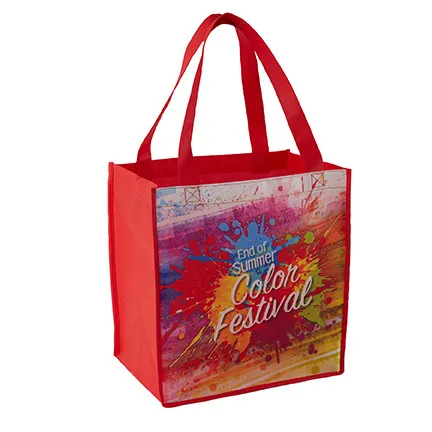 Custom Tote Bag Sublimated Non-Woven - 12 x 13 x 8 in