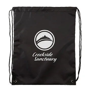 Custom Drawstring Backpack RPET Polyester Reinforced - 13.5 x 17 in