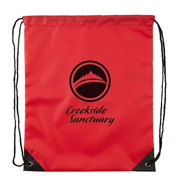 Custom Drawstring Backpack RPET Polyester Reinforced - 13.5 x 17 in - product view 3