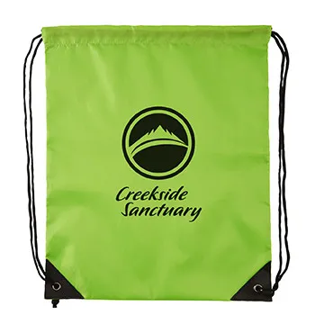 Custom Drawstring Backpack RPET Polyester Reinforced - 13.5 x 17 in - product view 5