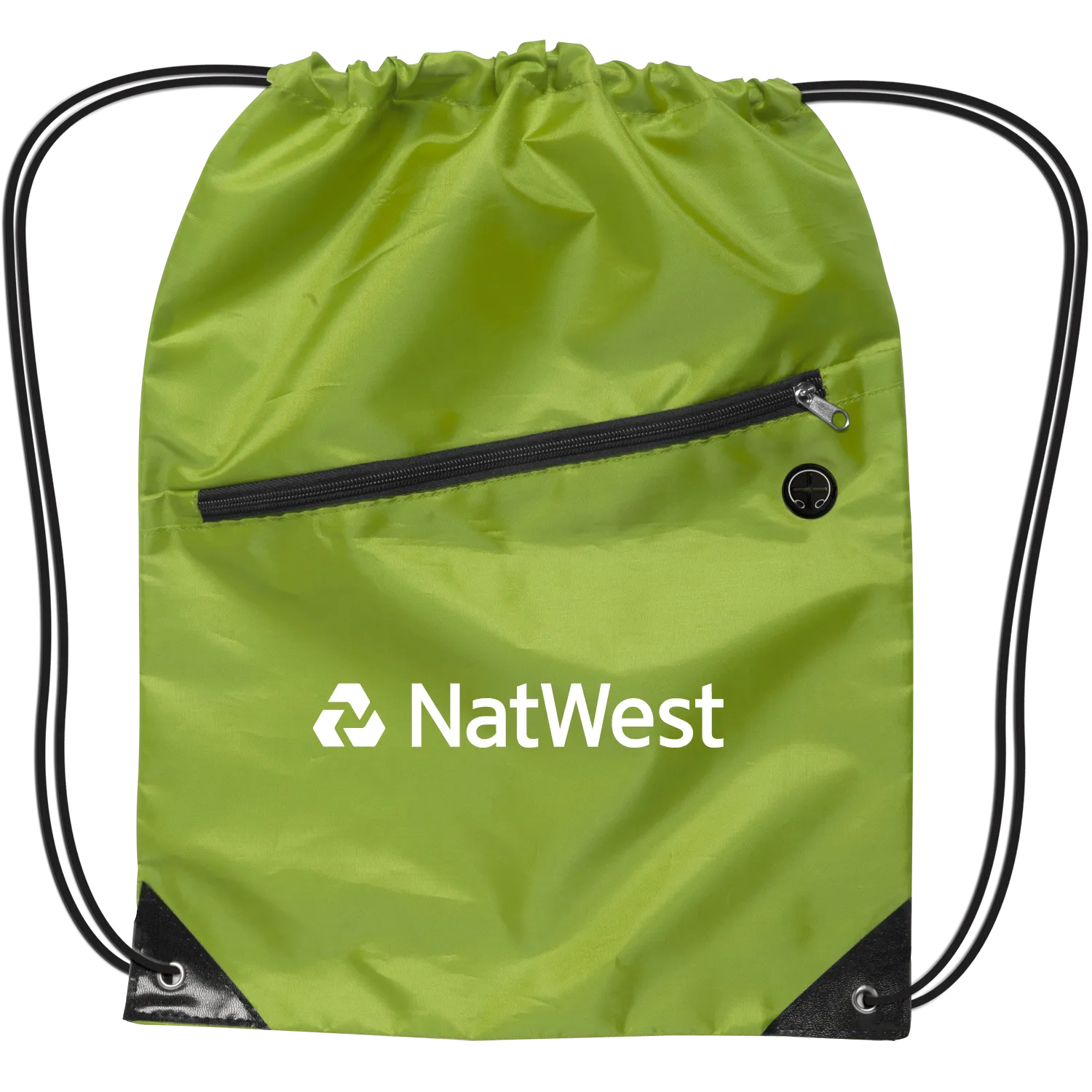 Custom Drawstring Backpack Polyester Front Zipper - 13 x 17 in - product view 4