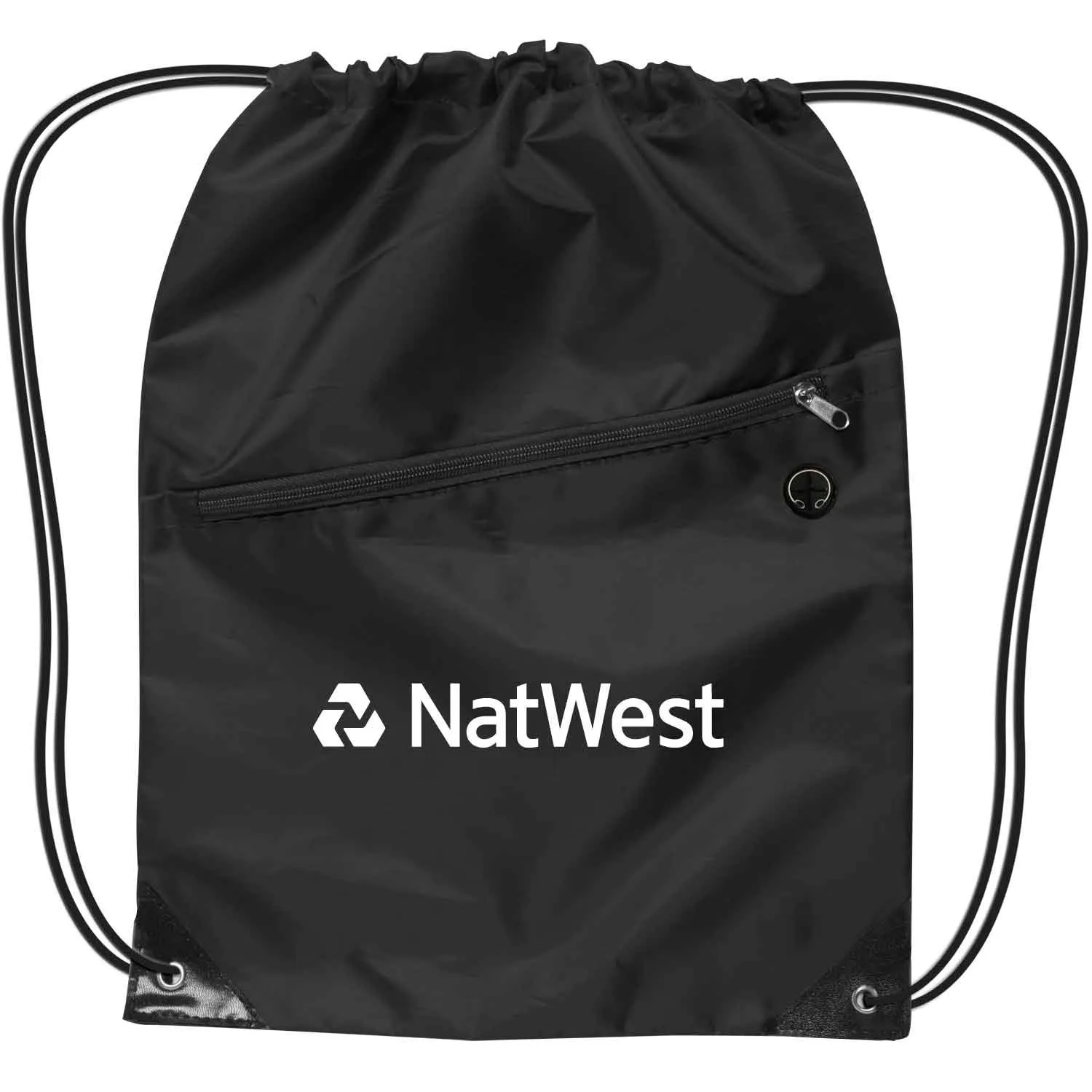 Custom Drawstring Backpack Polyester Front Zipper - 13 x 17 in - product view 7