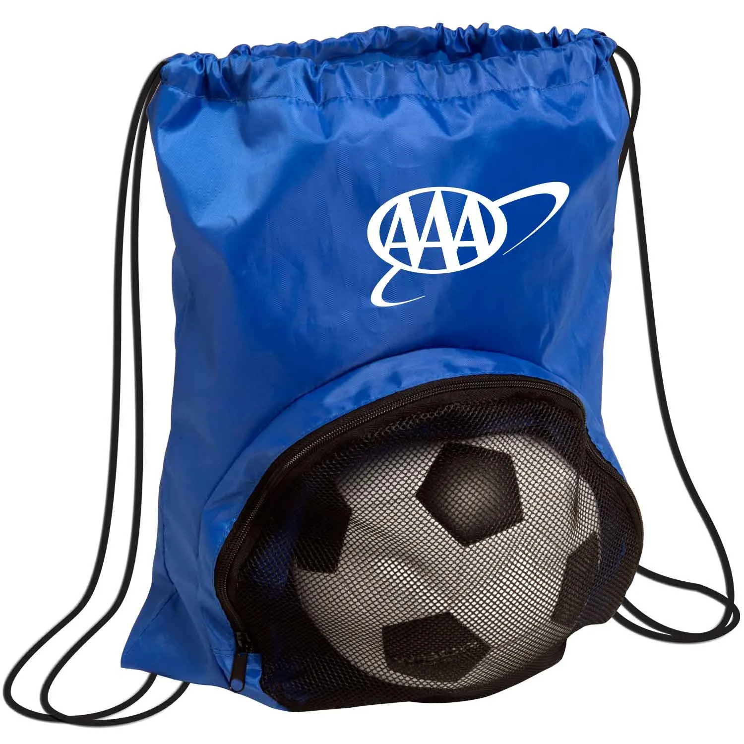 Custom Drawstring Backpack Polyester Ball Pocket - 14 x 17.5 in