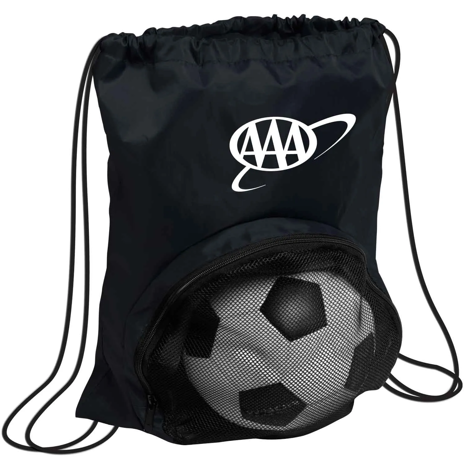 Custom Drawstring Backpack Polyester Ball Pocket - 14 x 17.5 in - product view 3