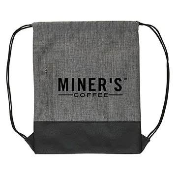 Custom Drawstring Backpack Heathered Polyester - 13.13 x 16.38 in - product view 3