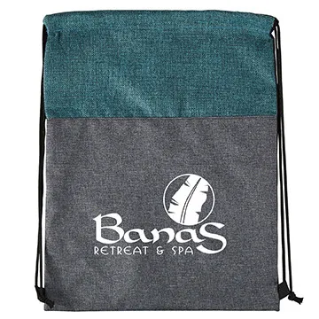 Custom Drawstring Backpack Heathered Faux Jute - 13 x 16.5 in - product view 1