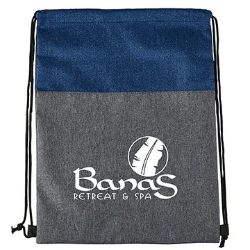 Custom Drawstring Backpack Heathered Faux Jute - 13 x 16.5 in - product view 3