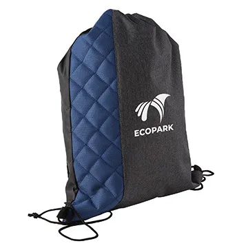 Custom Drawstring Backpack Heathered Quilted - 14 x 17.5 in - product view 1