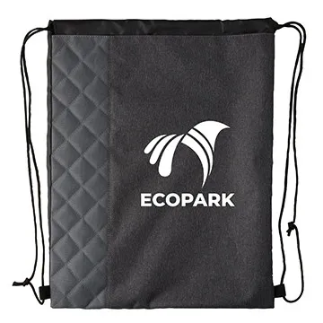 Custom Drawstring Backpack Heathered Quilted - 14 x 17.5 in - product view 2