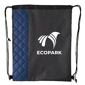 Custom Drawstring Backpack Heathered Quilted - 14 x 17.5 in - product view 4