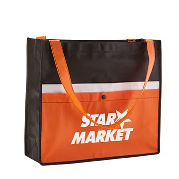 Custom Tote Bag Snap Pocket Non-Woven - 16 x 14 x 5 in - product view 6