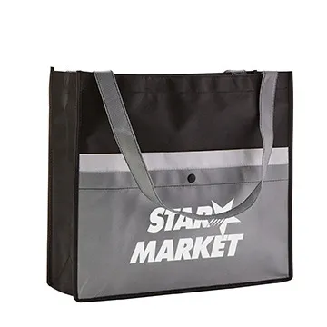 Custom Tote Bag Snap Pocket Non-Woven - 16 x 14 x 5 in - product view 8