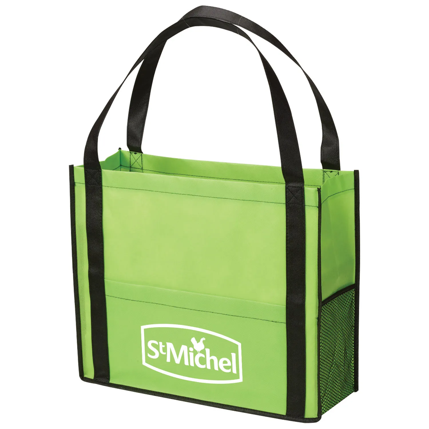 Custom Tote Bag Non-Woven Mesh Pocket Style - 17 x 14 in - product view 2