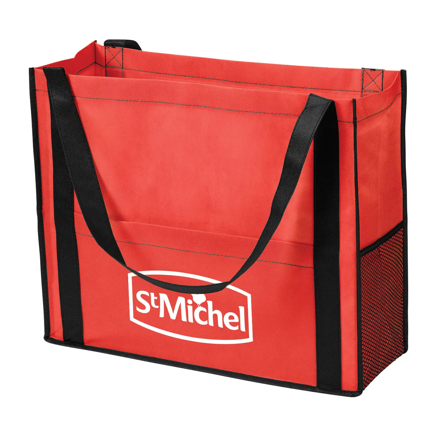 Custom Tote Bag Non-Woven Mesh Pocket Style - 17 x 14 in - product view 7