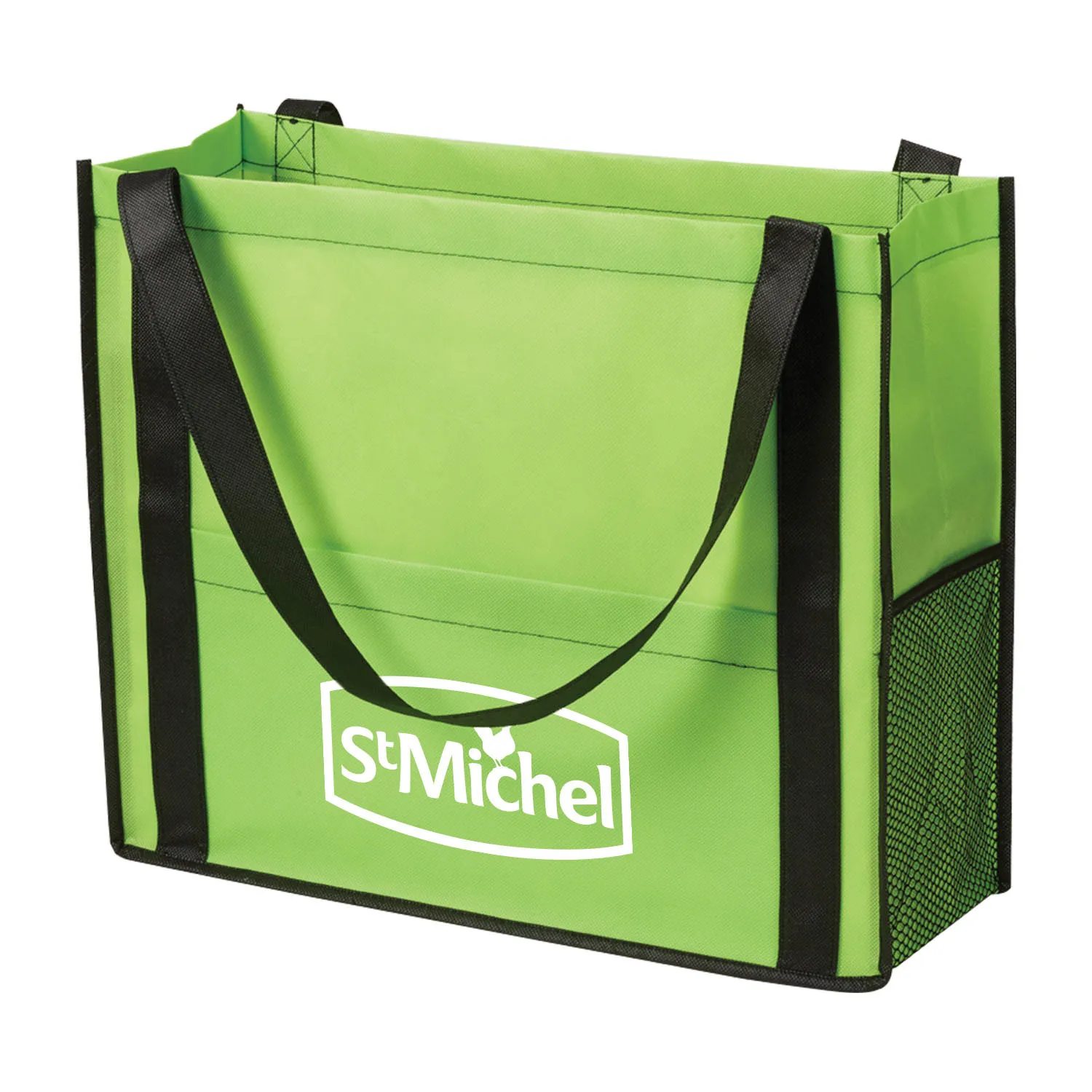 Custom Tote Bag Non-Woven Mesh Pocket Style - 17 x 14 in - product view 10