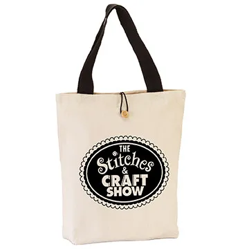 Custom Tote Bag Cotton Canvas Button-Up 11.5 oz - 14.5 x 15 in