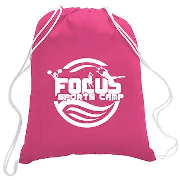 Drawstring Backpack Cotton Canvas with Rope Closure - 13.75 x 17.63 in - product view 2