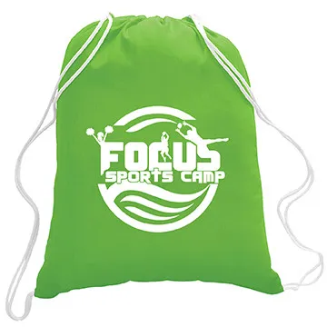 Drawstring Backpack Cotton Canvas with Rope Closure - 13.75 x 17.63 in - product view 3