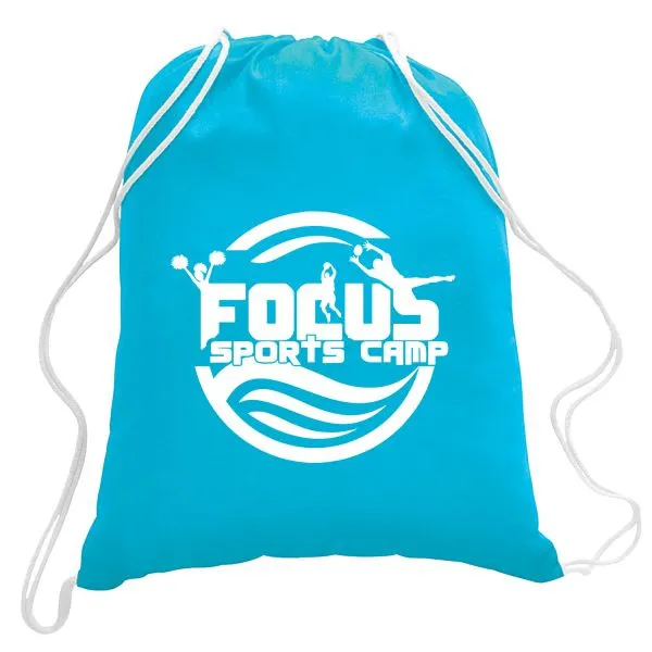 Drawstring Backpack Cotton Canvas with Rope Closure - 13.75 x 17.63 in - product view 7