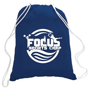 Drawstring Backpack Cotton Canvas with Rope Closure - 13.75 x 17.63 in - product view 9