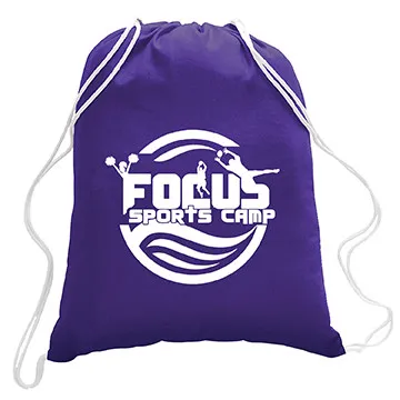 Drawstring Backpack Cotton Canvas with Rope Closure - 13.75 x 17.63 in - product view 11