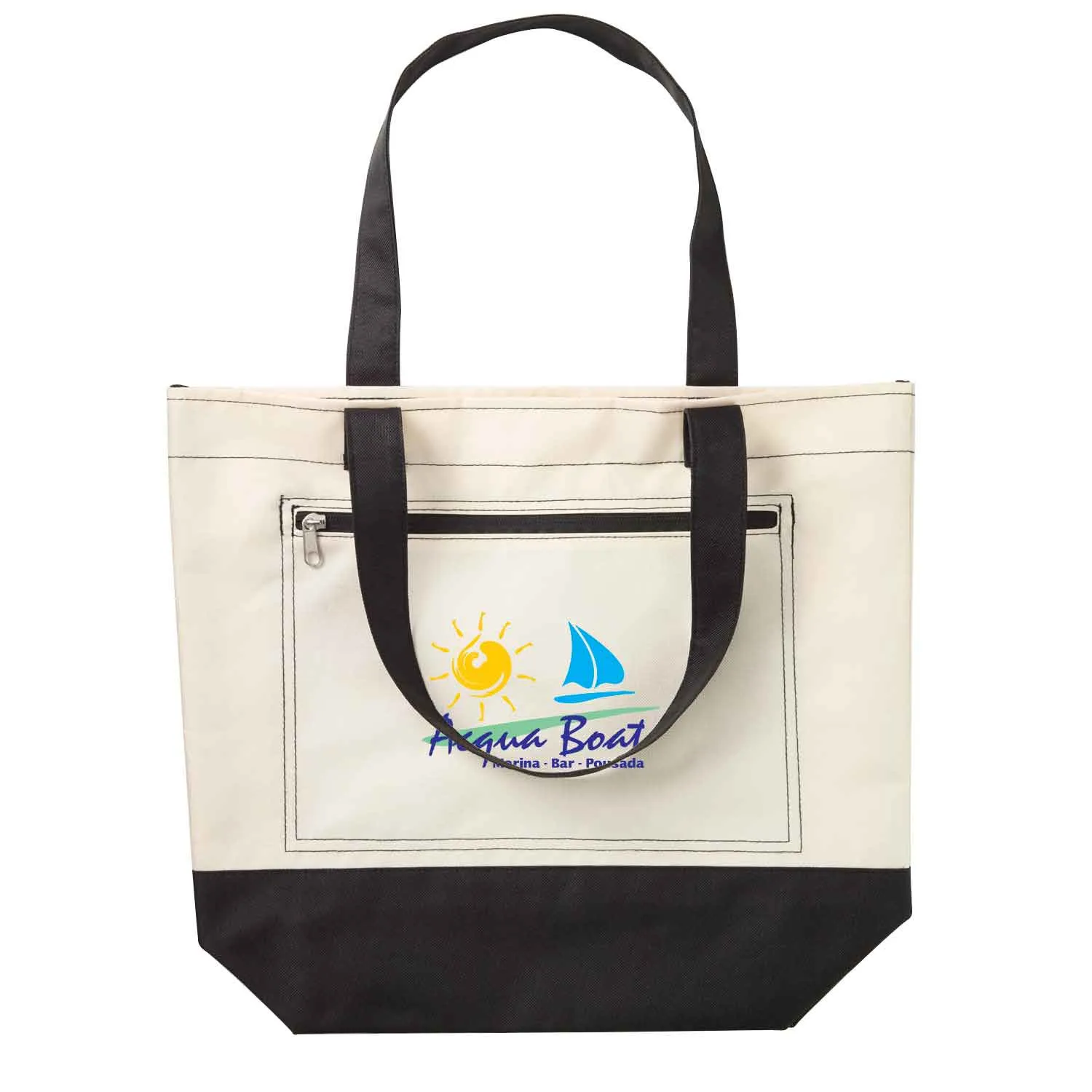 Custom Nautical Tote Bag with Two-Tone Design - 11.5 x 14.5 in