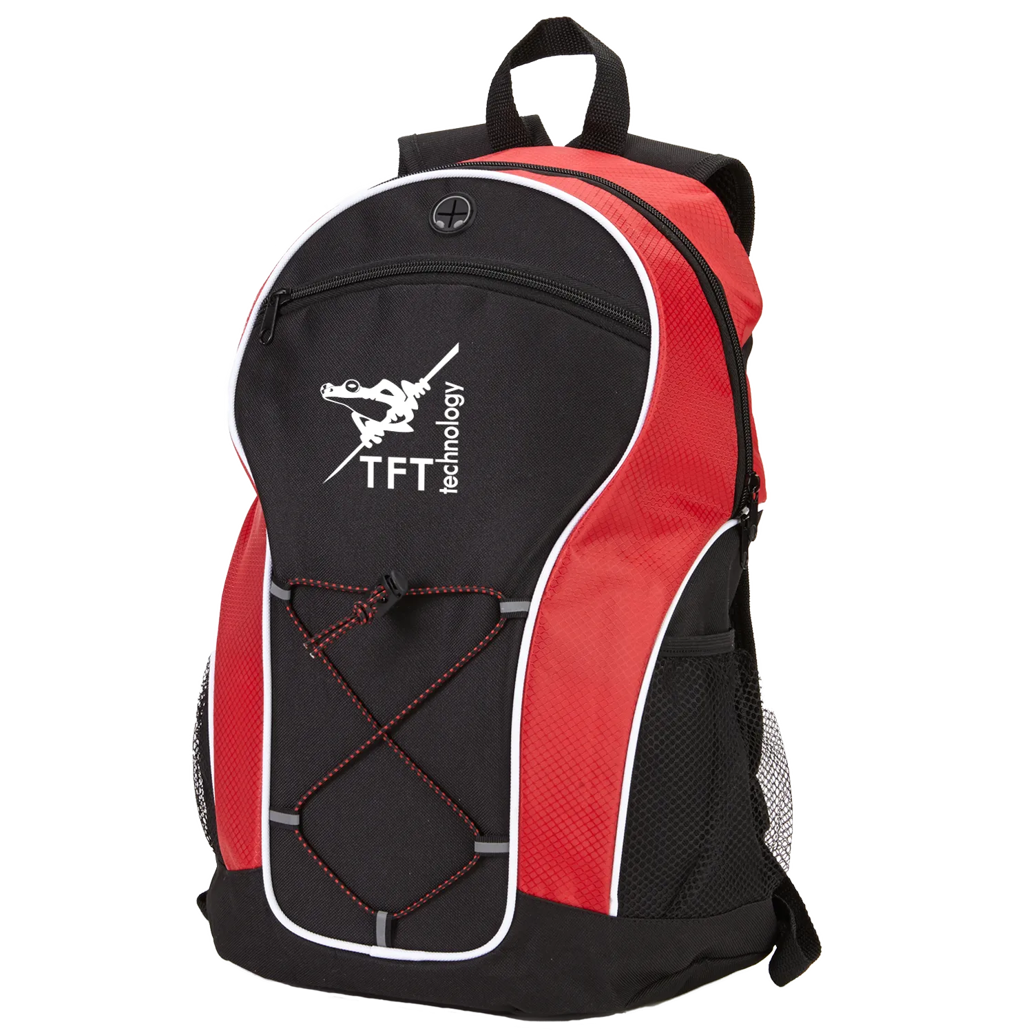 Custom Polyester Backpack with Ripstop Accents - 12 x 17.5 in - product view 2