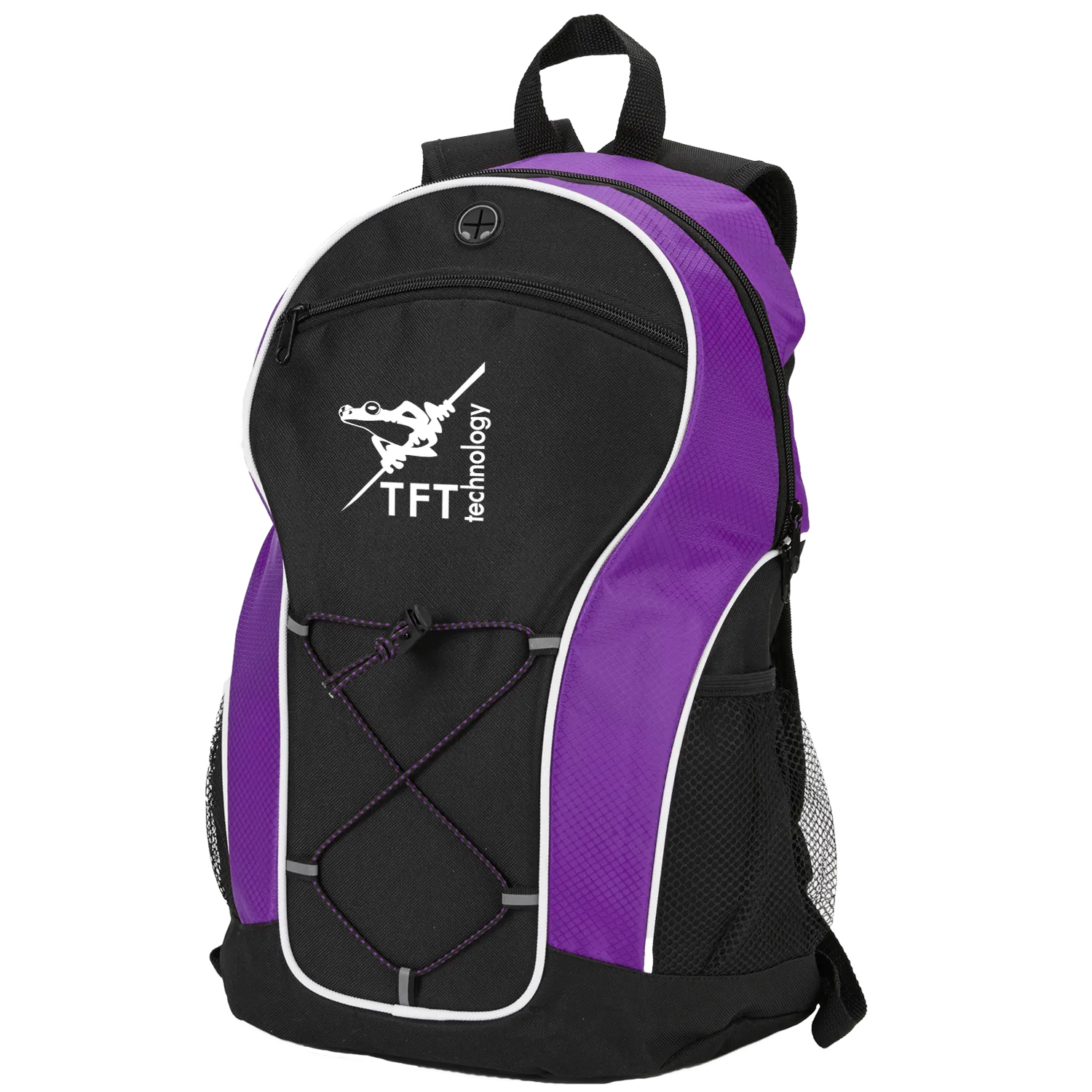 Custom Polyester Backpack with Ripstop Accents - 12 x 17.5 in - product view 3
