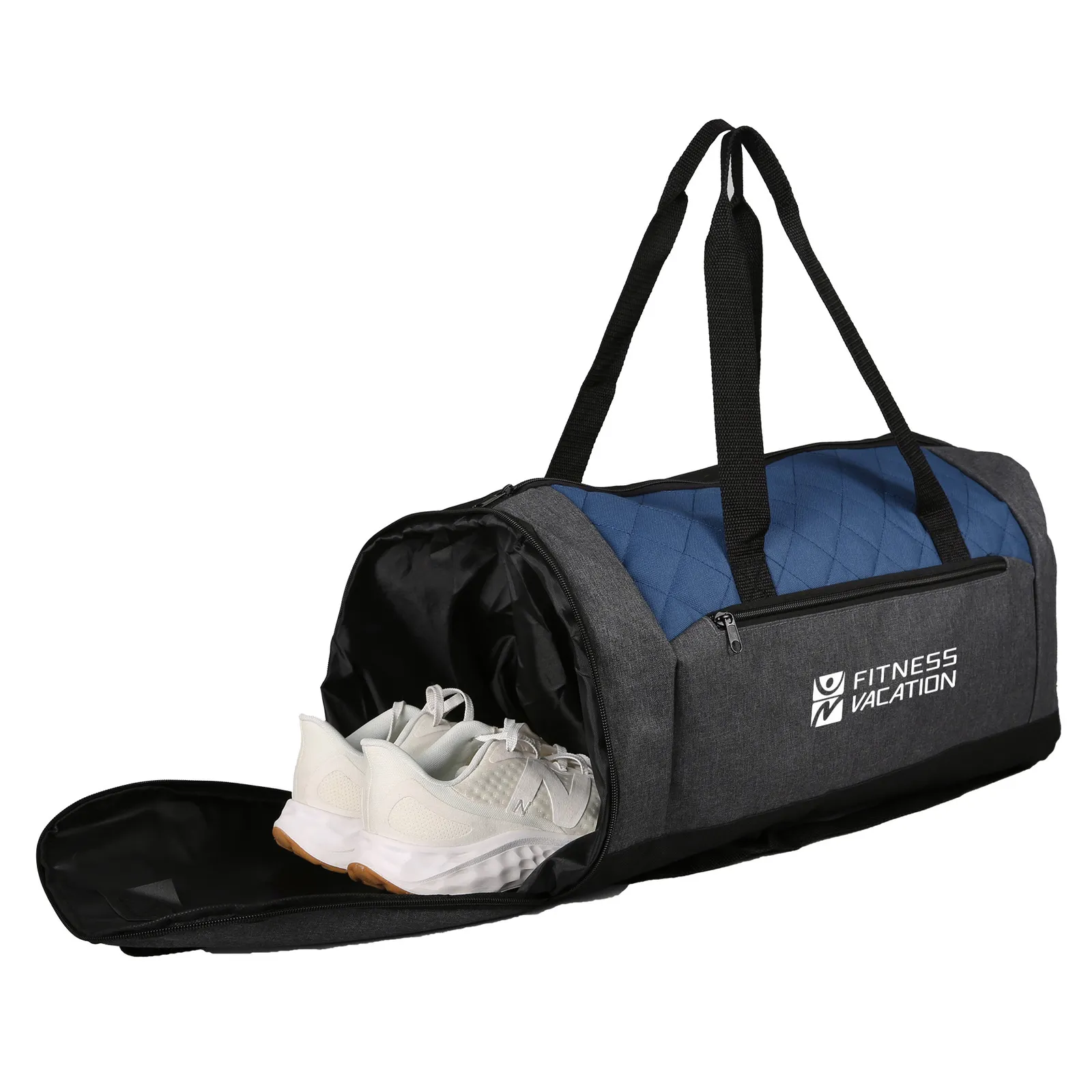 Quilted Polyester Duffel Bag with Shoe Compartment - 20 in