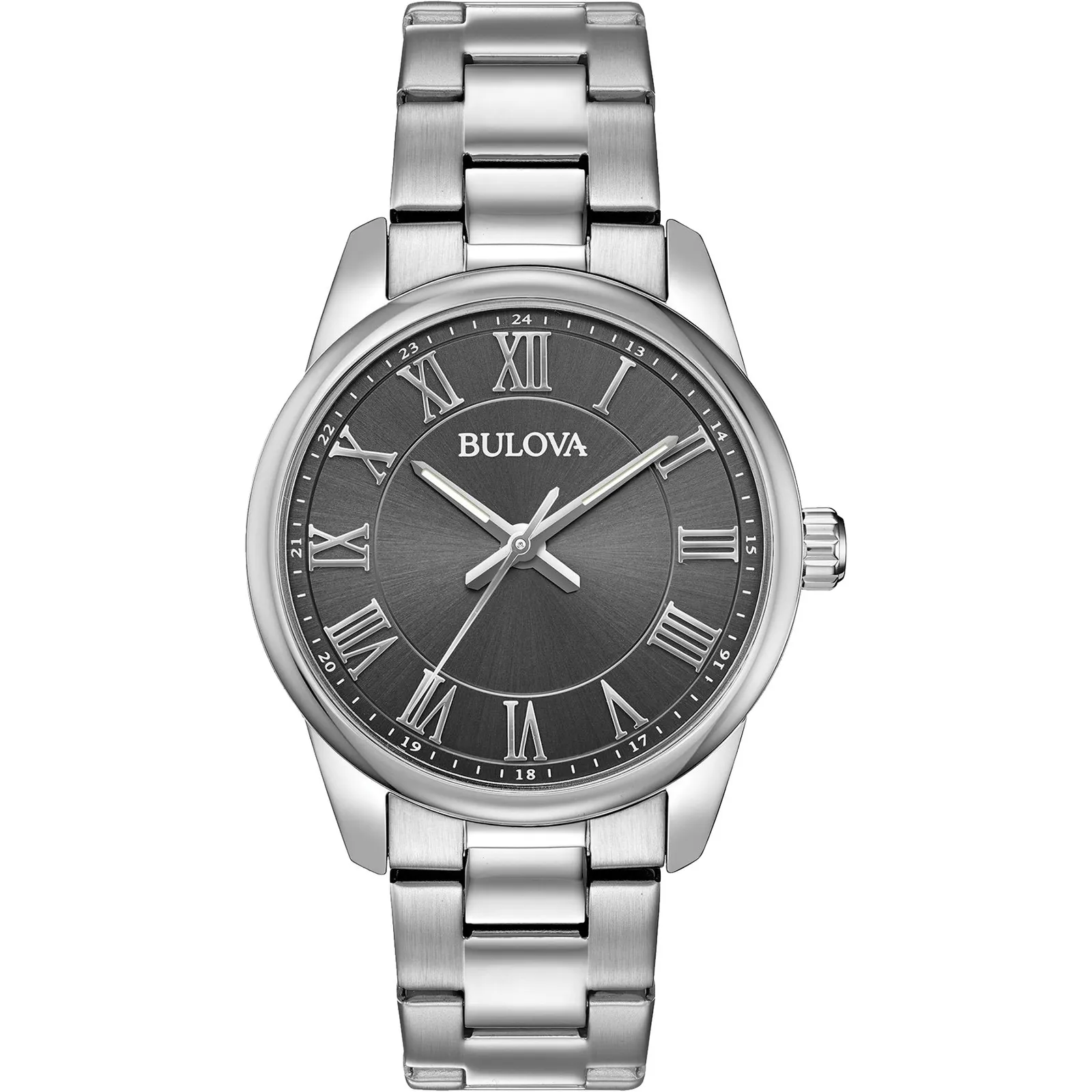 Bulova Watch Men's Grey Dial Stainless Steel - 40mm