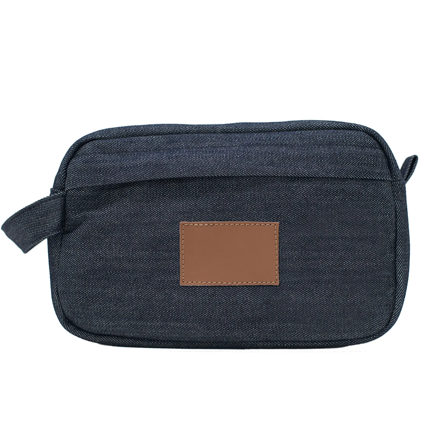 Dopp Kit Cotton Exterior Zippered Pocket - 6 x 9.5 x 5 in - blank view 5
