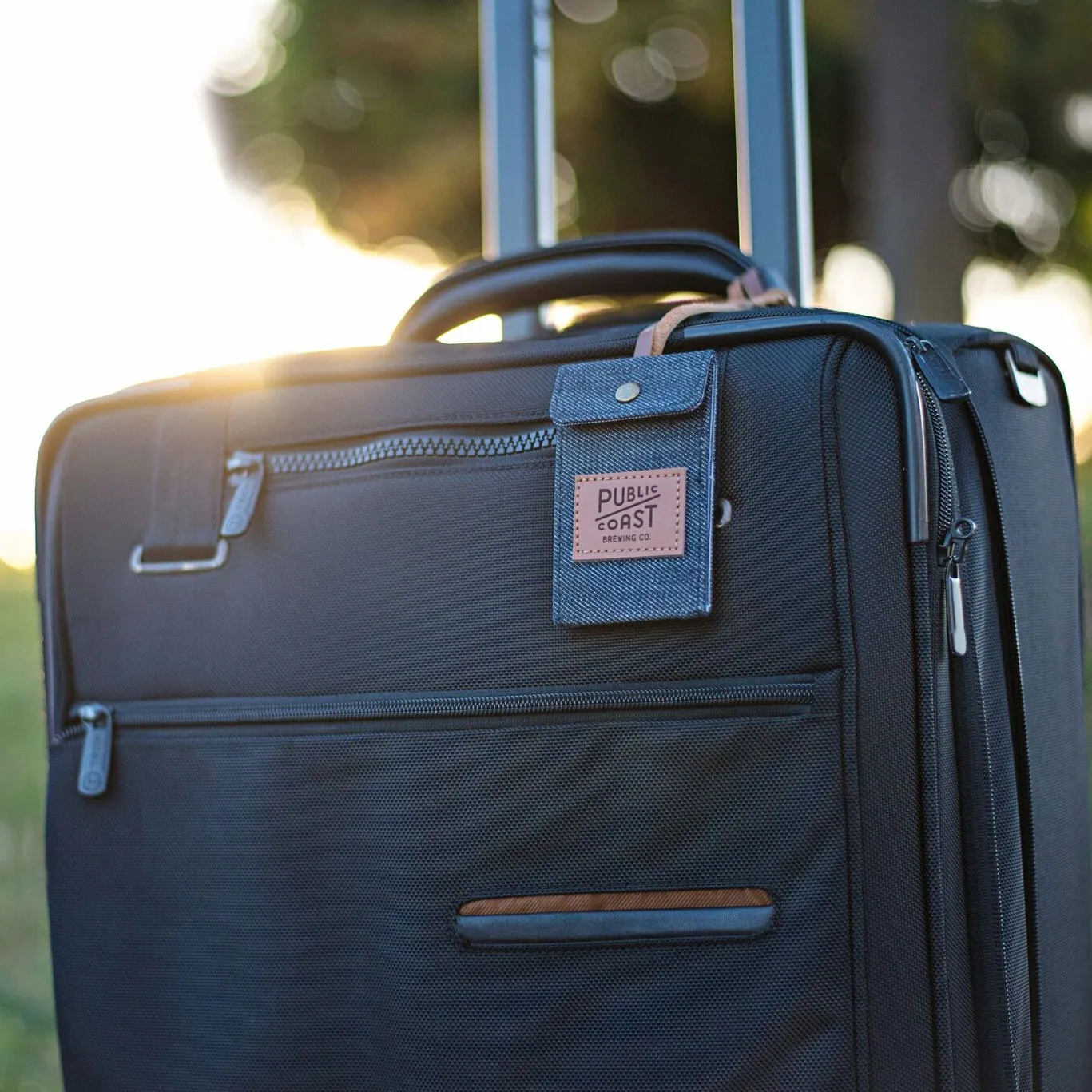 Luggage Tag Cotton Leather Strap Snap Closure