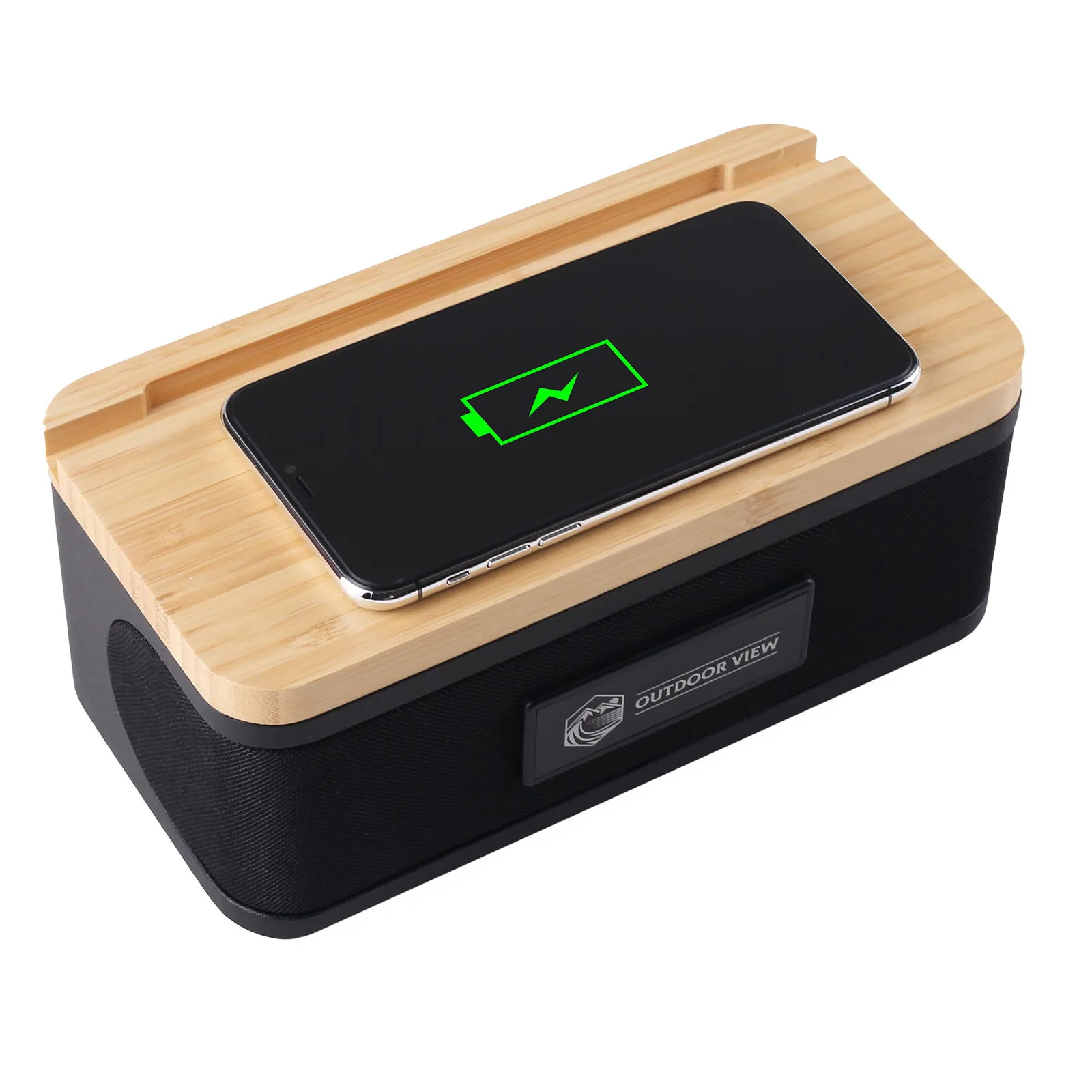 Wireless Speaker Bamboo With Phone Charger - 10W - product view 6
