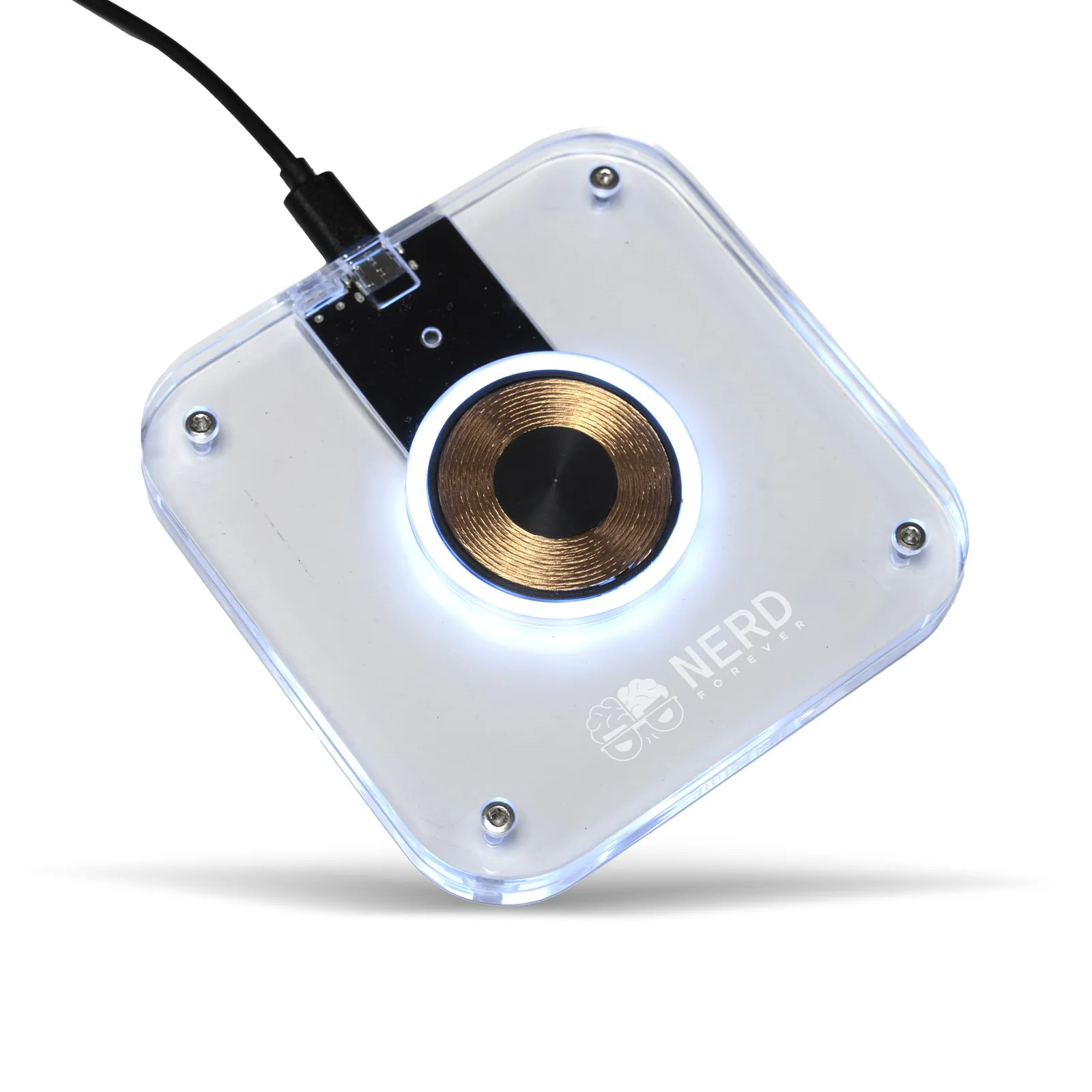 Wireless Charger Acrylic with Color-Changing LED - 15W - product view 9