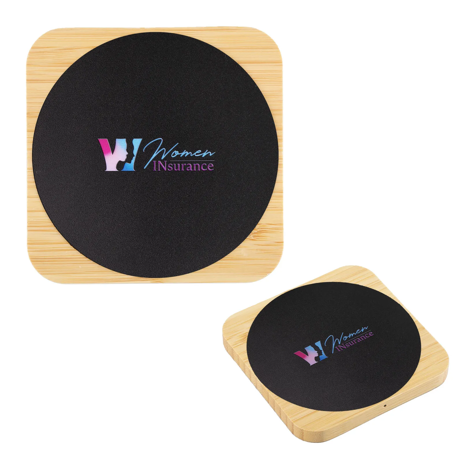 Wireless Charger Bamboo LED Backlit - 15W - product view 4