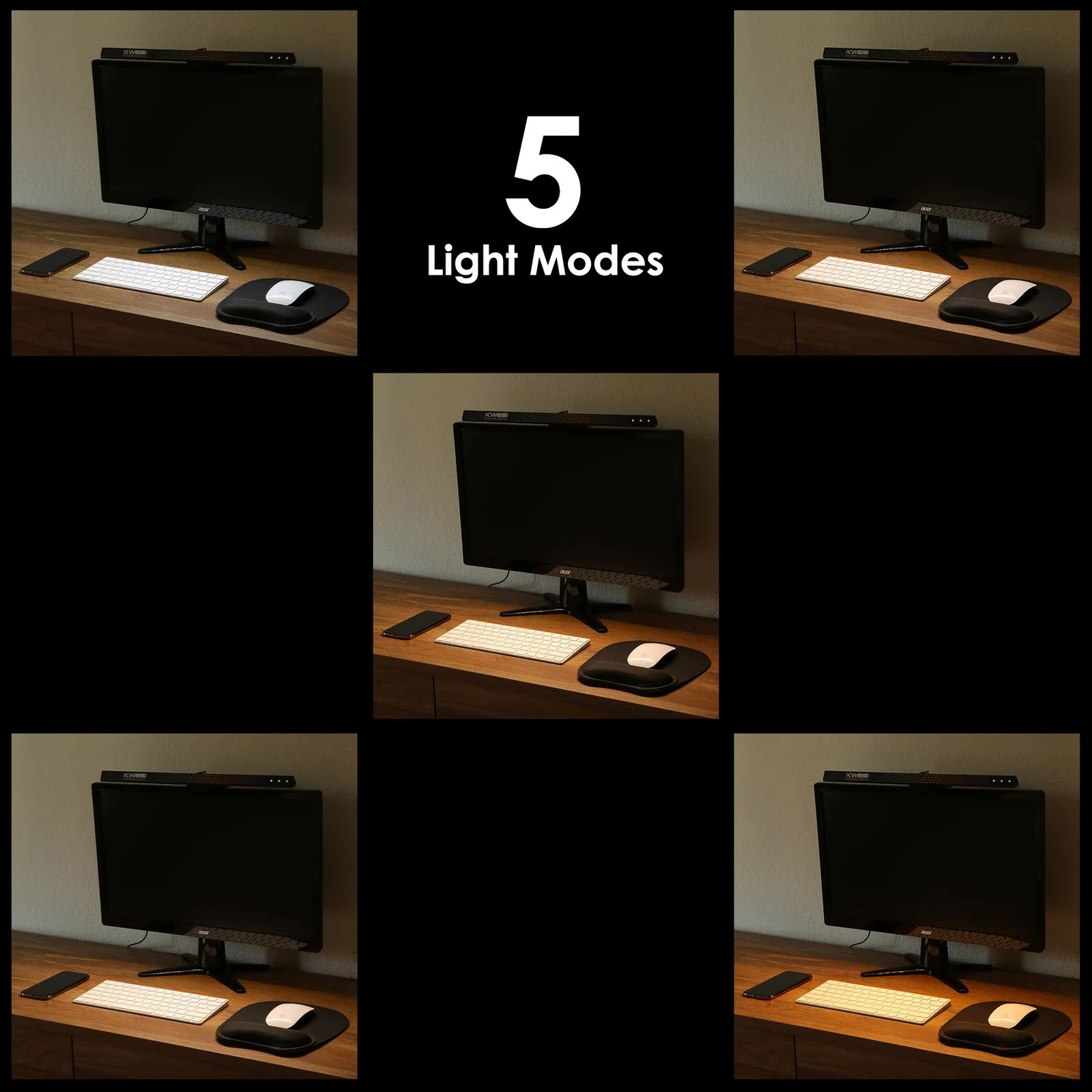 Monitor Light Bar Aluminum Clip-On Timer - 16.5 in - product view 4
