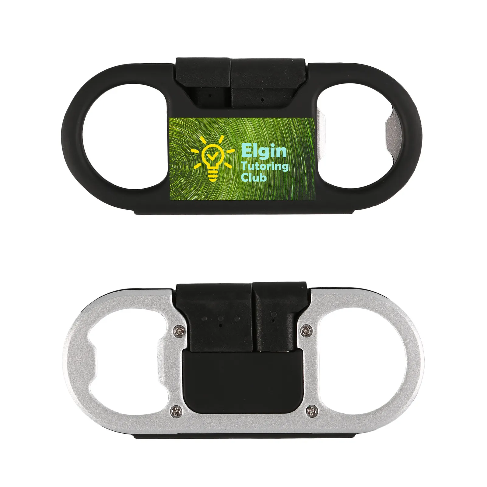 Keychain Charging Cable Recycled Aluminum Bottle Opener - product view 4