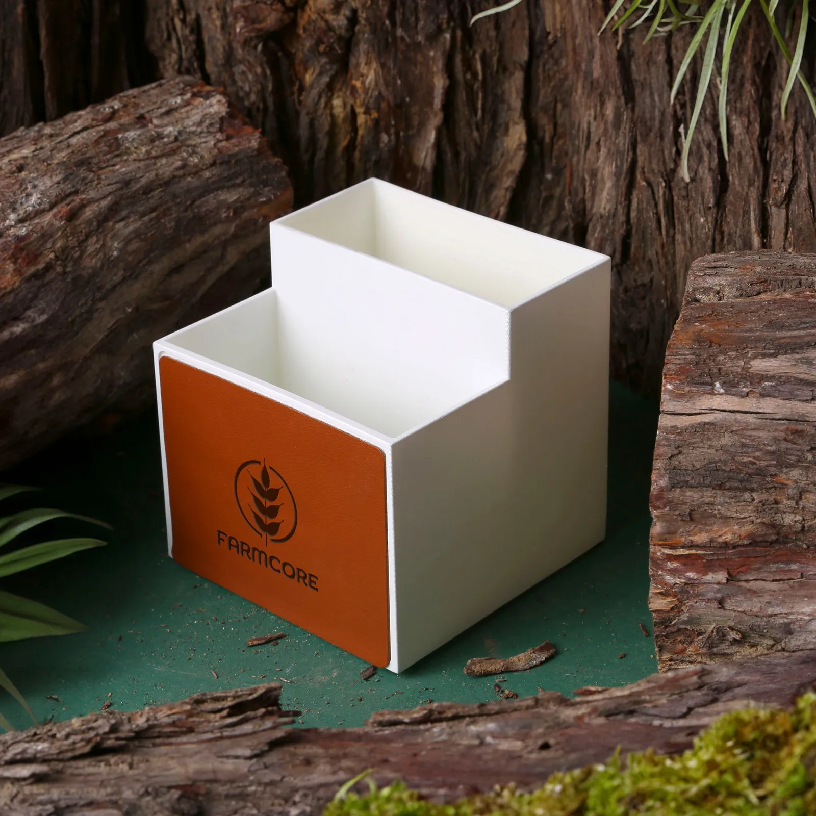 Desk Organizer Recycled Faux Leather - 3.5 x 3.5 in - product view 2