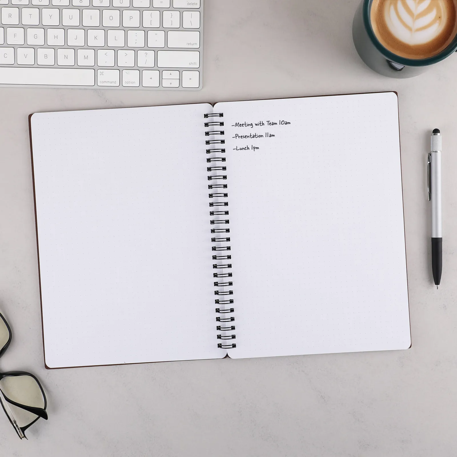 Large Notebook Ring Bound Euro-Dot Paper - 7 x 9.75 in - product view 2