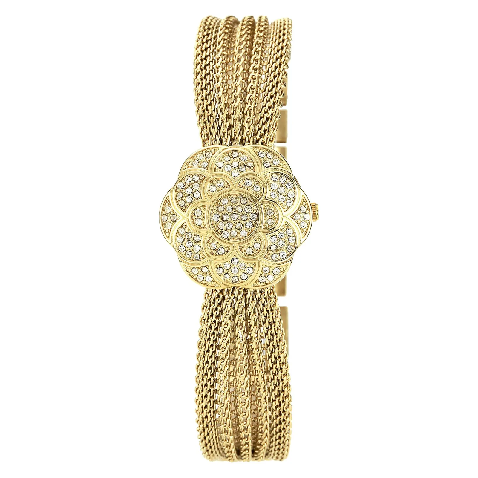 Anne Klein Women's Watch Gold Mesh Bracelet - 1.5 x 8 in