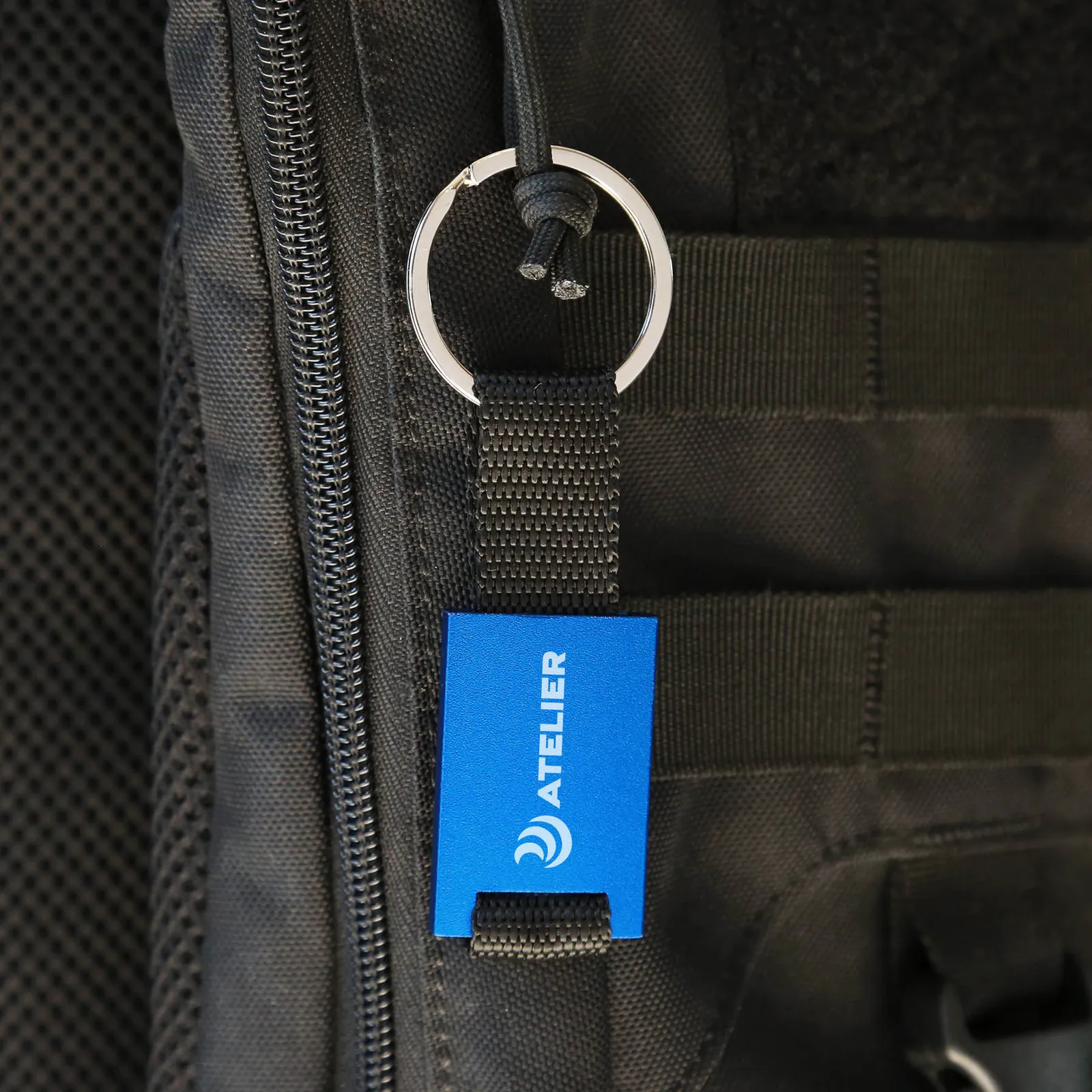 Custom Keychains Aluminum Edge Ring with Webbing - 1 x 4 in - product view 3