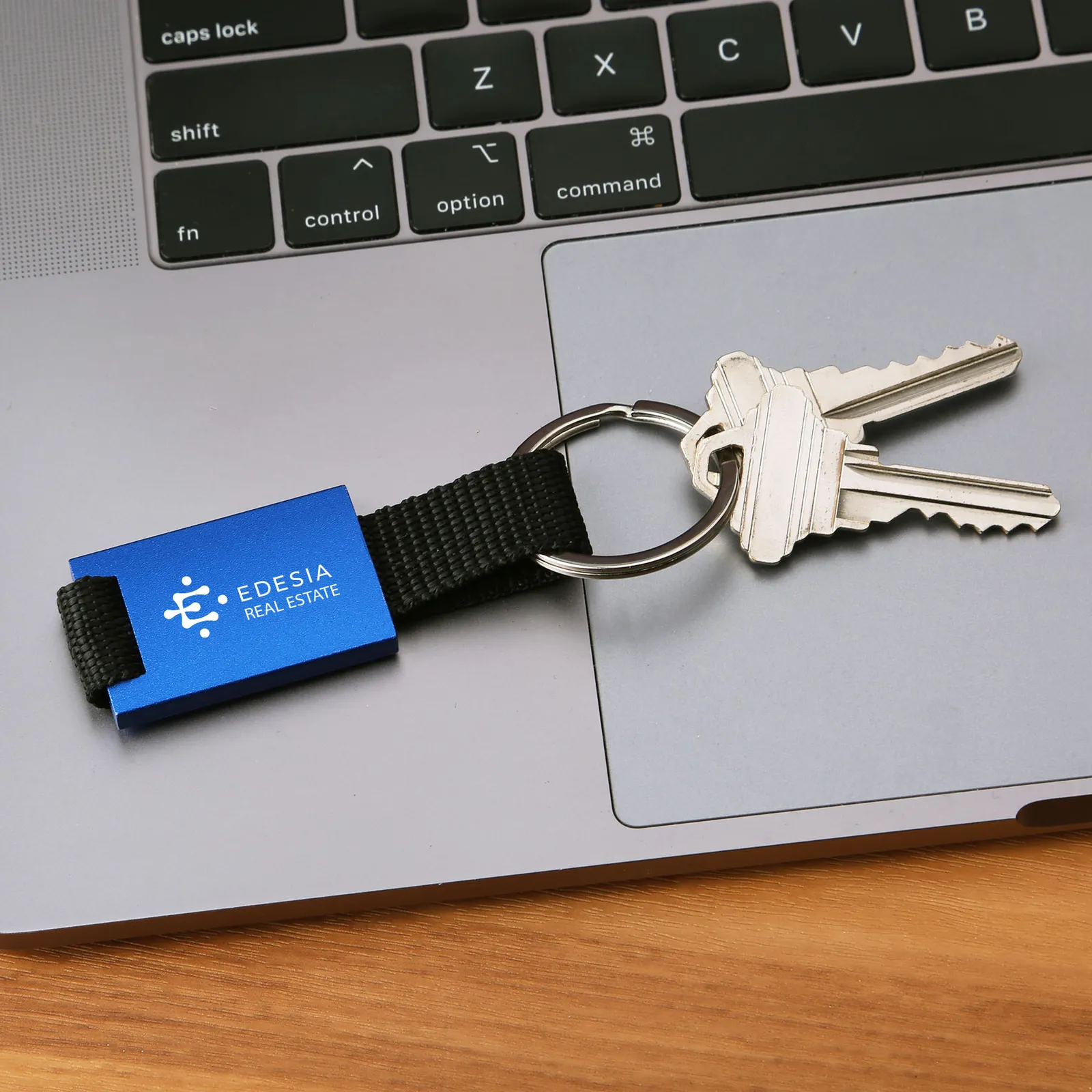 Custom Keychains Aluminum Edge Ring with Webbing - 1 x 4 in - product view 4