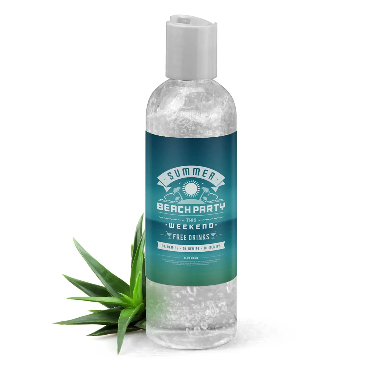 Aloe Vera Gel Bottle Clear Plastic Push Top - 4 oz