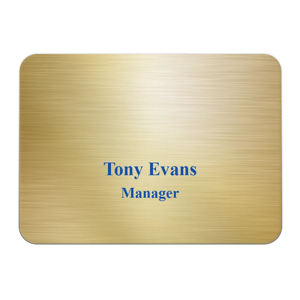 Name Badge Aluminum Full Color Custom Personalized - 6-9 sq in - blank view 3