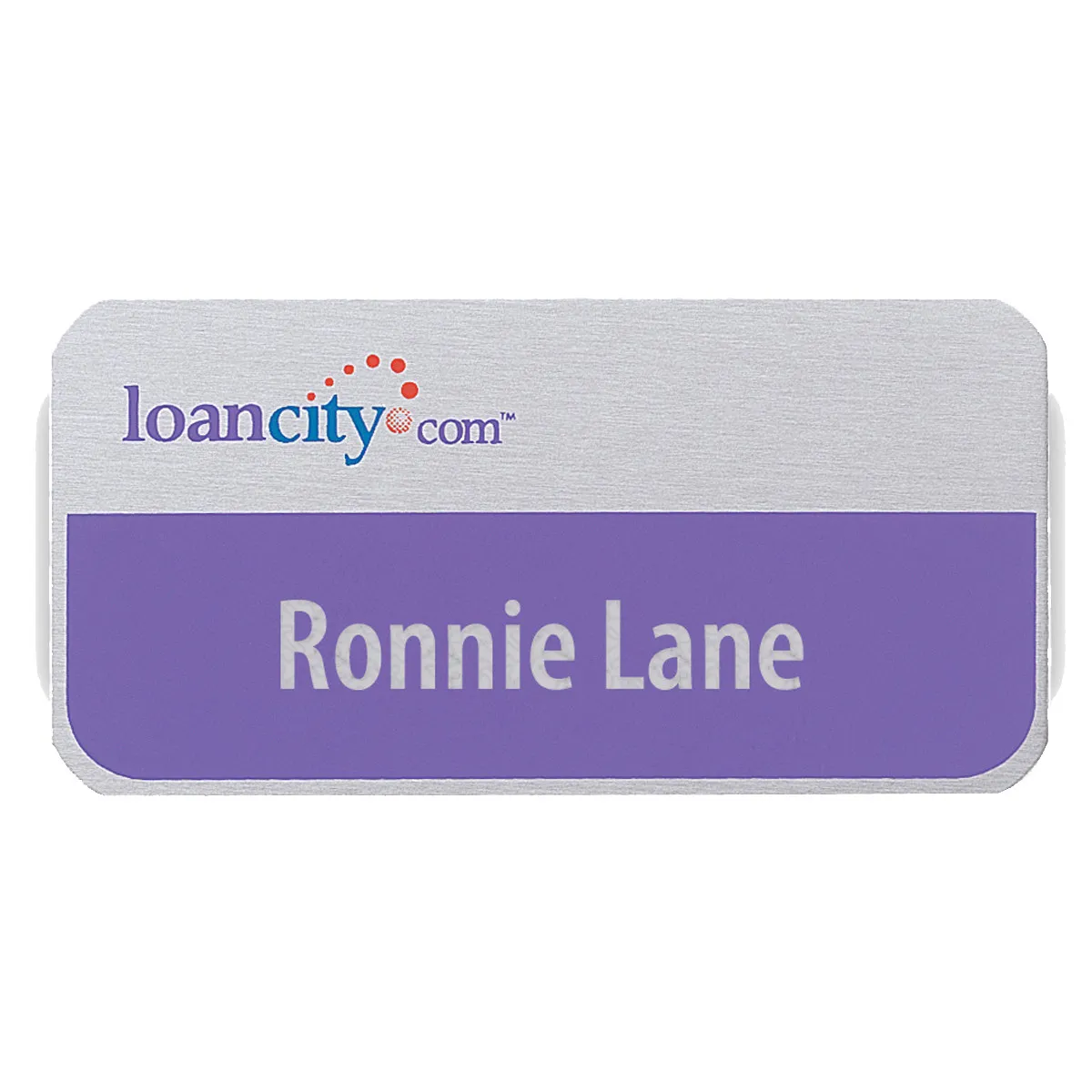 Name Badge Standard Aluminum Rounded Corners Full Color - 1.5 x 3 in