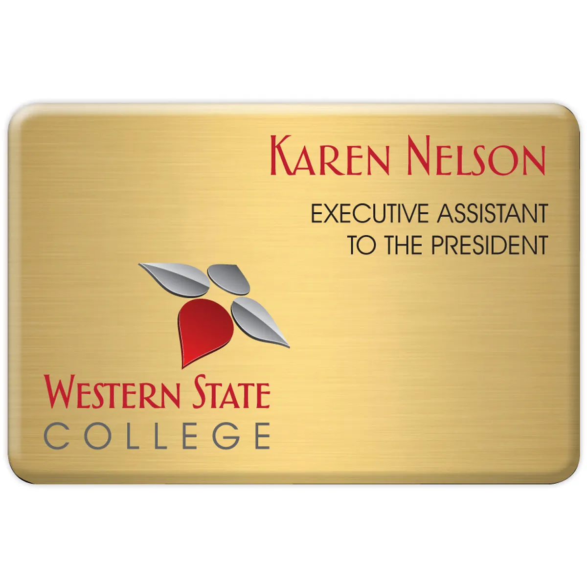 Name Badge Standard Aluminum Rounded Corners Full Color - 2 x 3 in